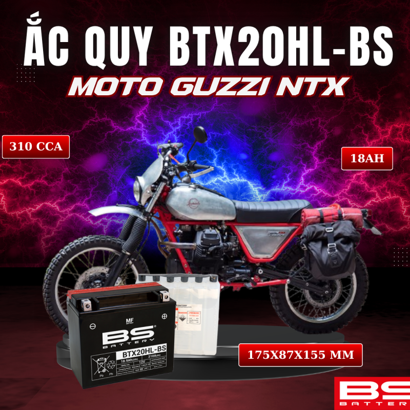 ẮC QUY BS BTX20HL-BS 310CCA MOTO GUZZI NTX (175x87x155 mm)