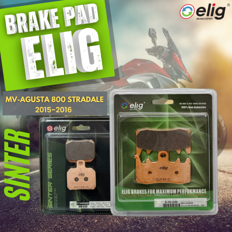 Bố thắng Elig Sinter MV AGUSTAR 800 STRADALE (Trước EM- 336, Sau EM- 039)