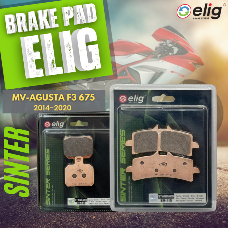 Bố thắng Elig Sinter MV AGUSTA 675 F3 2014-2020 (Trước EM-115, Sau EM-039)