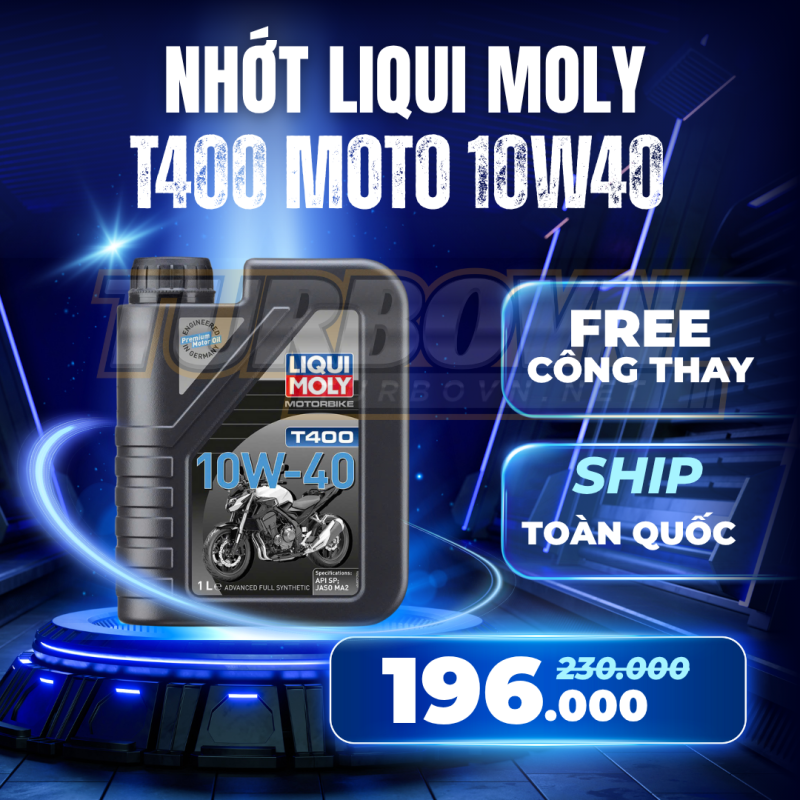 NHỚT XE MÁY MOTORBIKE 4T STREET 10W40 T400 LIQUI MOLY DÀNH CHO XE SỐ, XE MÔ TÔ PHÂN KHỐI LỚN
