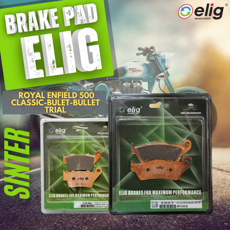Bố thắng Elig Sinter ROYAL ENFIELD 500 CLASSIC-BULET-BULLET TRIAL (Trước EM-079, Sau EM-082)