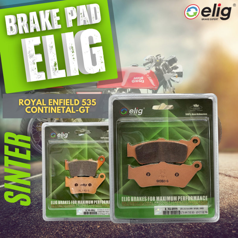 Bố thắng Elig Sinter ROYAL ENFIELD 535 CONTINETAL-GT (Trước EM-095, Sau EM-082)