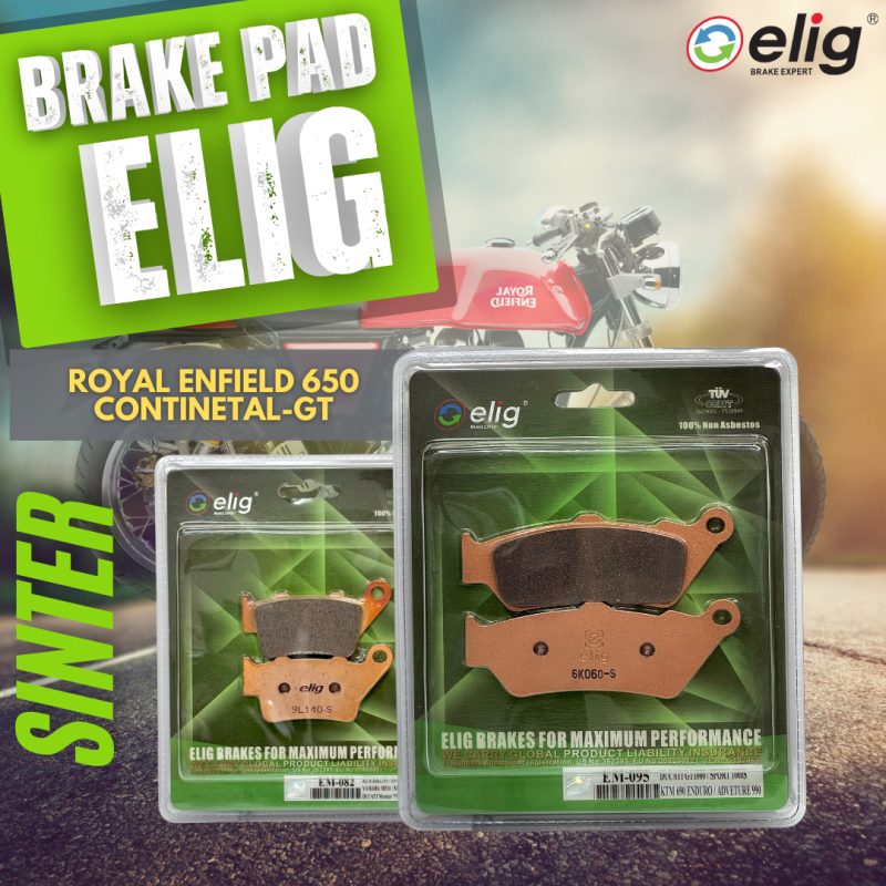 Bố thắng Elig Sinter ROYAL ENFIELD 650 CONTINETAL-GT (Trước EM-095, Sau EM-082)
