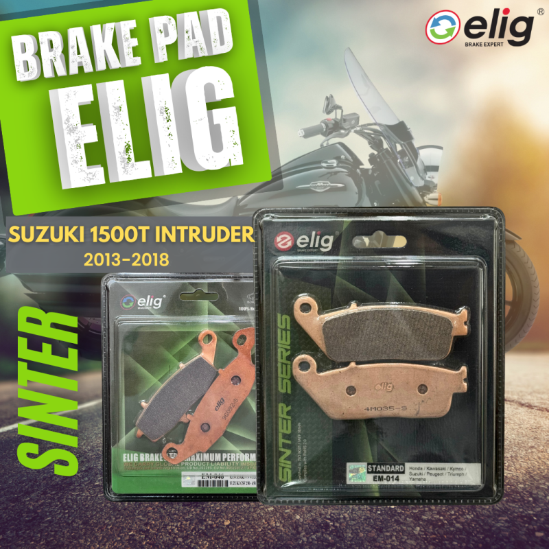 Bố thắng Elig Sinter dành cho xe SUZUKI 1500T Intruder 2013-2019 (Trước EM-014, Sau EM-046)