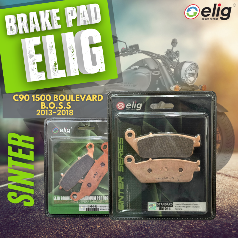 Bố thắng Elig Sinter SUZUKI C90 1500 Boulevard B.O.S.S. 2013-2018 (Trước  EM-014 , Sau  EM-046)