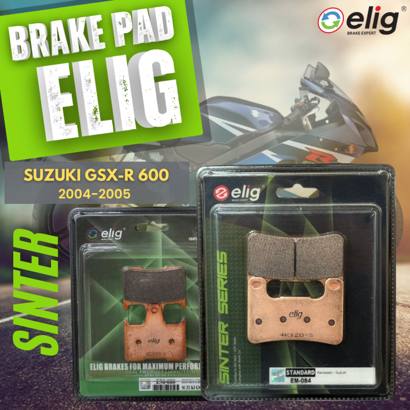Bố thắng Elig Sinter SUZUKI GSX-R600 2004-2005 (Trước EM-084, Sau EM-080)