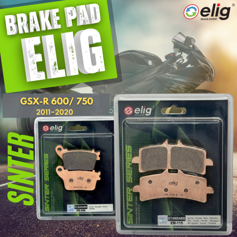 Bố thắng Elig Sinter  SUZUKI GSX600-GSX750 2011-2020 (Trước EM-115, Sau EM-096)