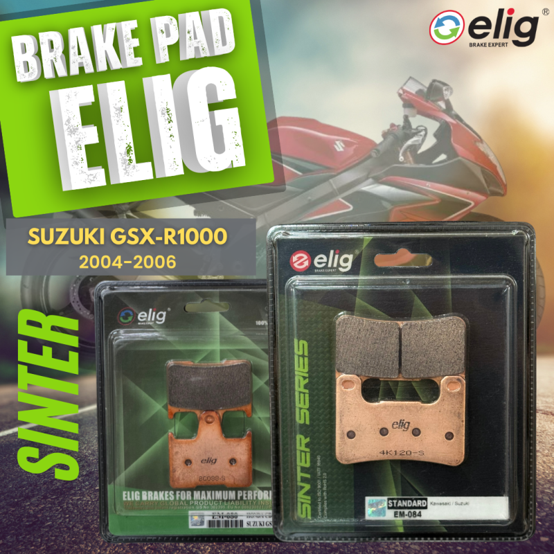 Bố thắng Elig Sinter SUZUKI GSX-R1000 2004-2006 (Trước EM-084, Sau EM-080)