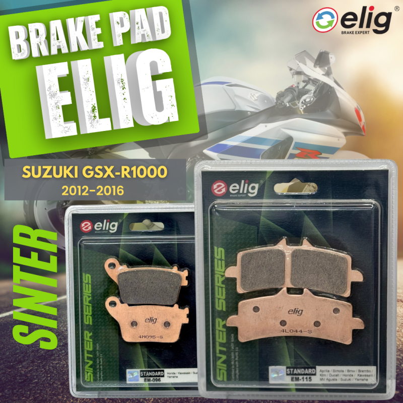 Bố thắng Elig Sinter SUZUKI GSX-R1000 2012-2016 (Trước EM-115, Sau EM-096 )