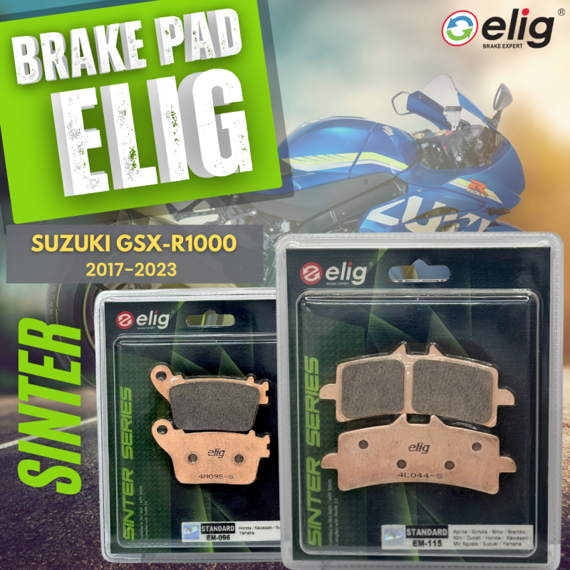 Bố thắng Elig Sinter SUZUKI GSX-R1000 2017-2023 (Trước EM-115, Sau EM-096)