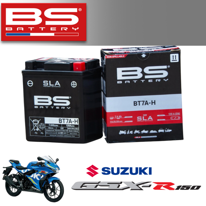 Bình ắc quy BS BT7A-H dành cho xe SUZUKI GSX-R150