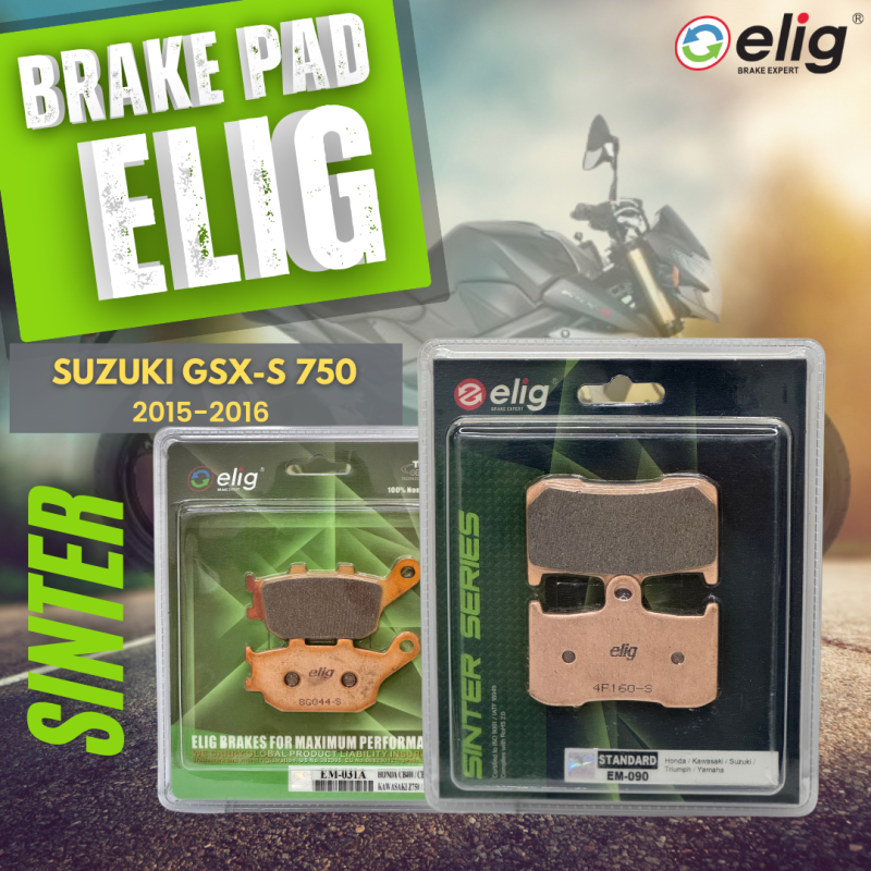 Bố thắng Elig Sinter SUZUKI GSX S750 2015-2016 (Trước EM-090, Sau EM-031A)