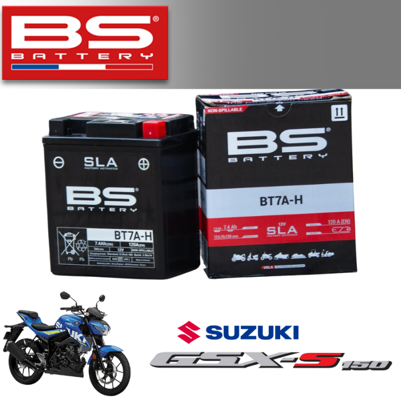Bình ắc quy BS BT7A-H dành cho xe SUZUKI GSX-S150