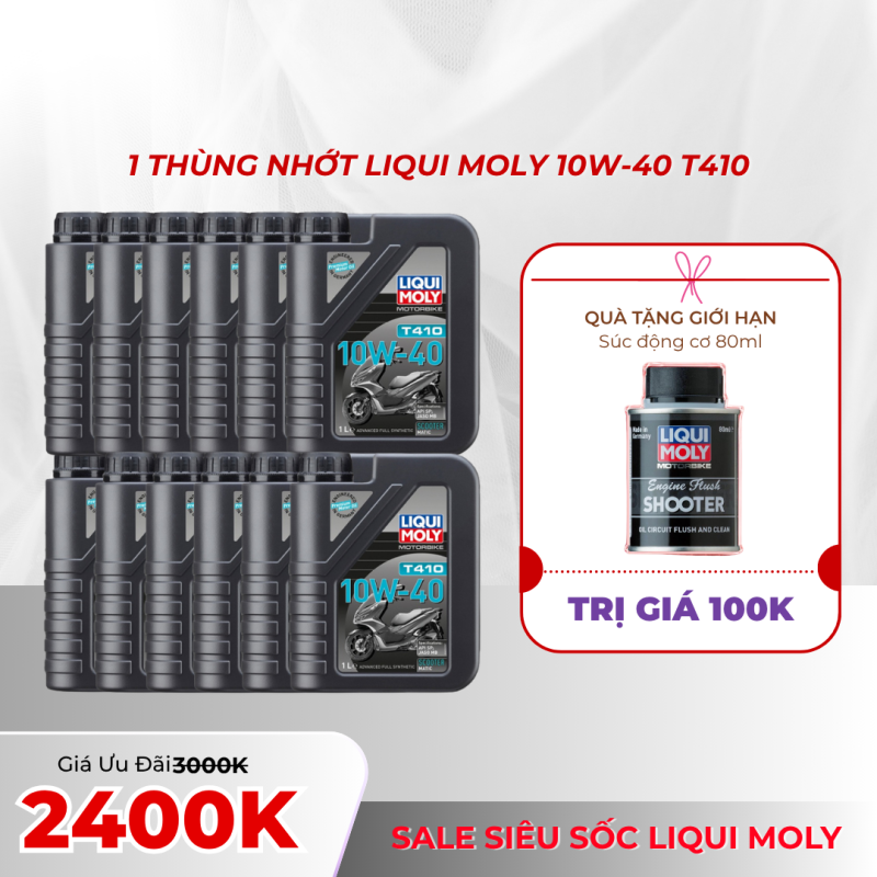 SALE NHỚT LIQUI MOLY 10W-40 T410 1L ( 12 CHAI/THÙNG )