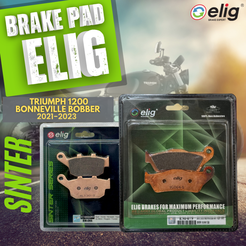 Bố thắng Elig Sinter TRIUMPH 1200 BONNEVILLE BOBBER 2021-2023 (Trước  EM- 079, Sau EM- 066)