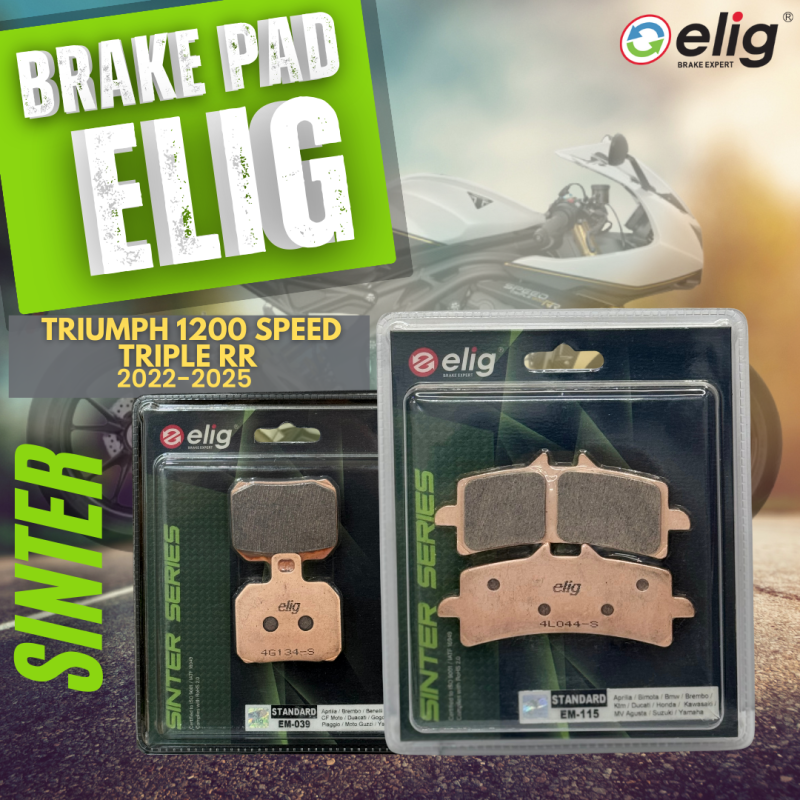 Bố thắng Elig Sinter TRIUMPH 1200 SPEED TRIPLE RR 2022-2025 (Trước Em-115, Sau EM-039)