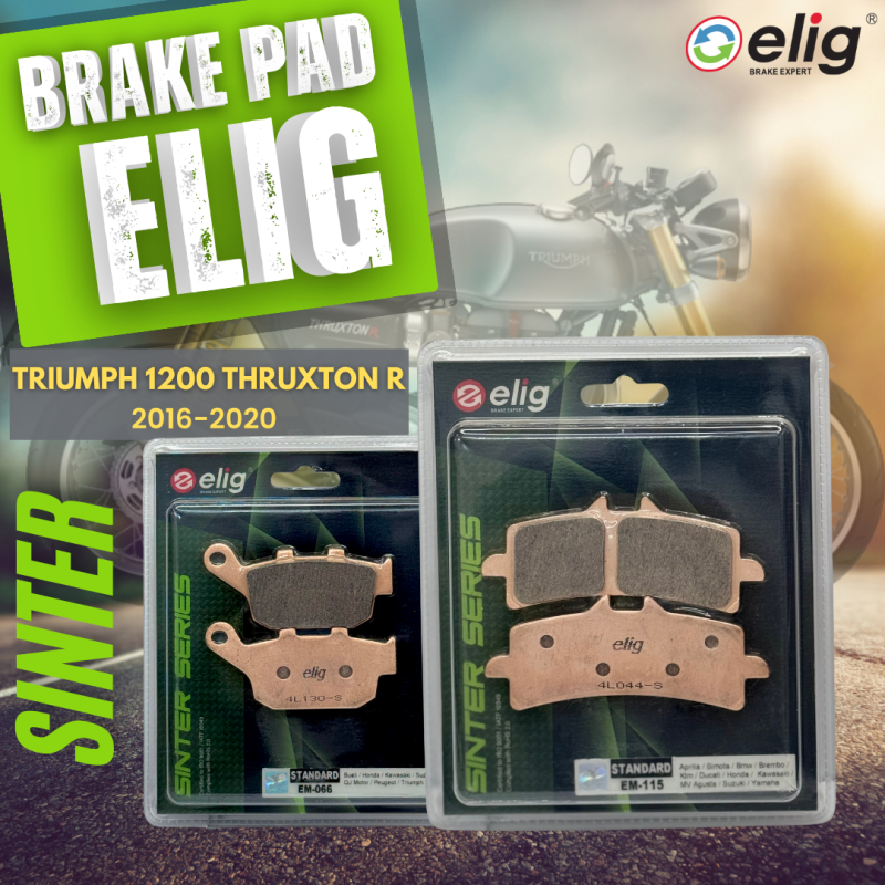 Bố thắng Elig Sinter  TRIUMPH 1200 Thruxton R 2016-2020 (Trước EM-115, Sau EM-066)