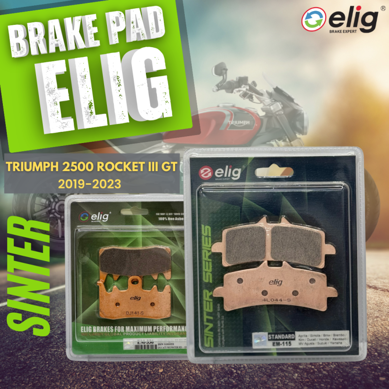 Bố thắng Elig Sinter TRIUMPH 2500 ROCKET 3 GT 2019-2023 (Trước EM-115, Sau EM-336)