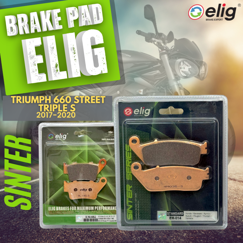 Bố thắng Elig Sinter TRIUMPH 660 Street Triple S 2017-2020 (Trước EM-014, Sau EM-082)