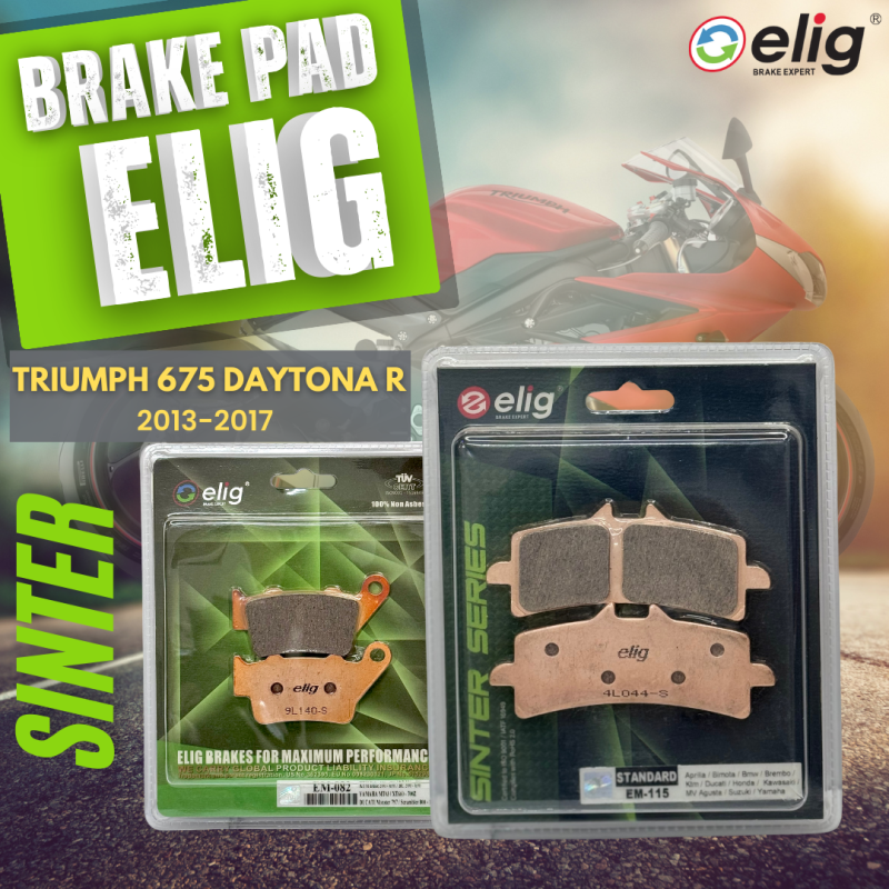 Bố thắng Elig Sinter TRIUMPH DAYTONA 675R 2013-2017 (Trước EM-115, Sau EM-082)