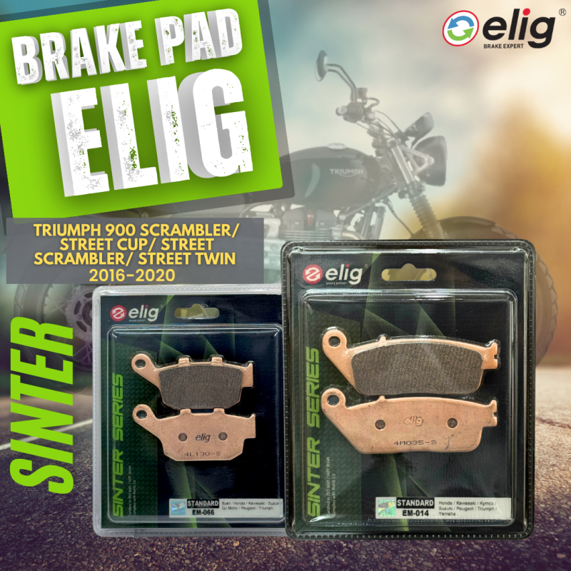 Bố thắng Elig Sinter TRIUMPH 900 SCRAMBLER_ STREET TWIN _SPEED TWIN 2023 (Trước EM-036, Sau EM-066 ) 