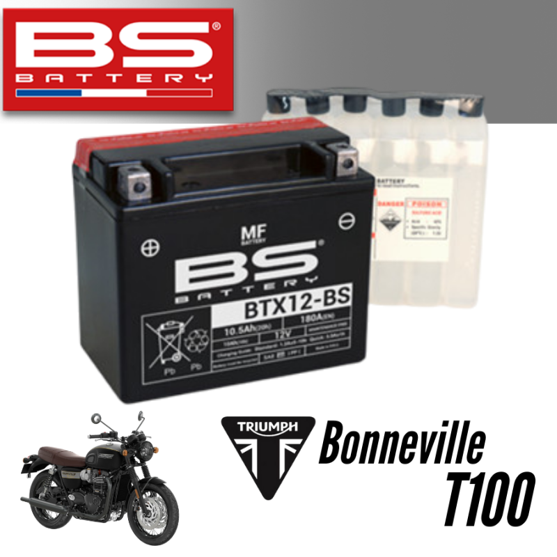 Bình ắc quy BTX12-BS dành cho xe TRIUMPH BONNEVILLE T100