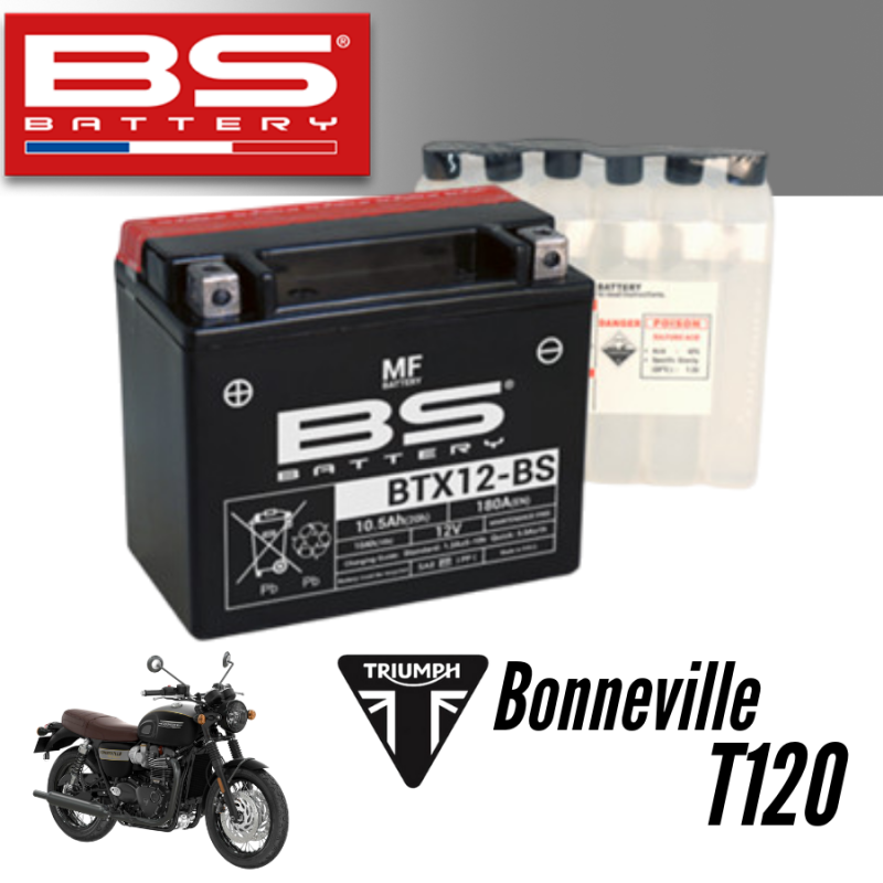 Bình ắc quy BTX12- BS dành cho xe TRIUMPH BONNEVILLE T120