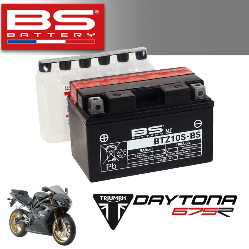 Bình ắc quy  BTZ10S-BS dành cho xe TRIUMPH DAYTONA 675R