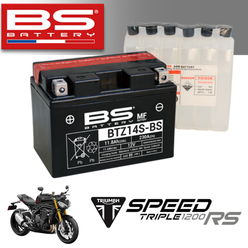 Bình ắc quy BTZ14S - BS dành cho xe TRIUMPH SPEED TRIPLE 1200RS