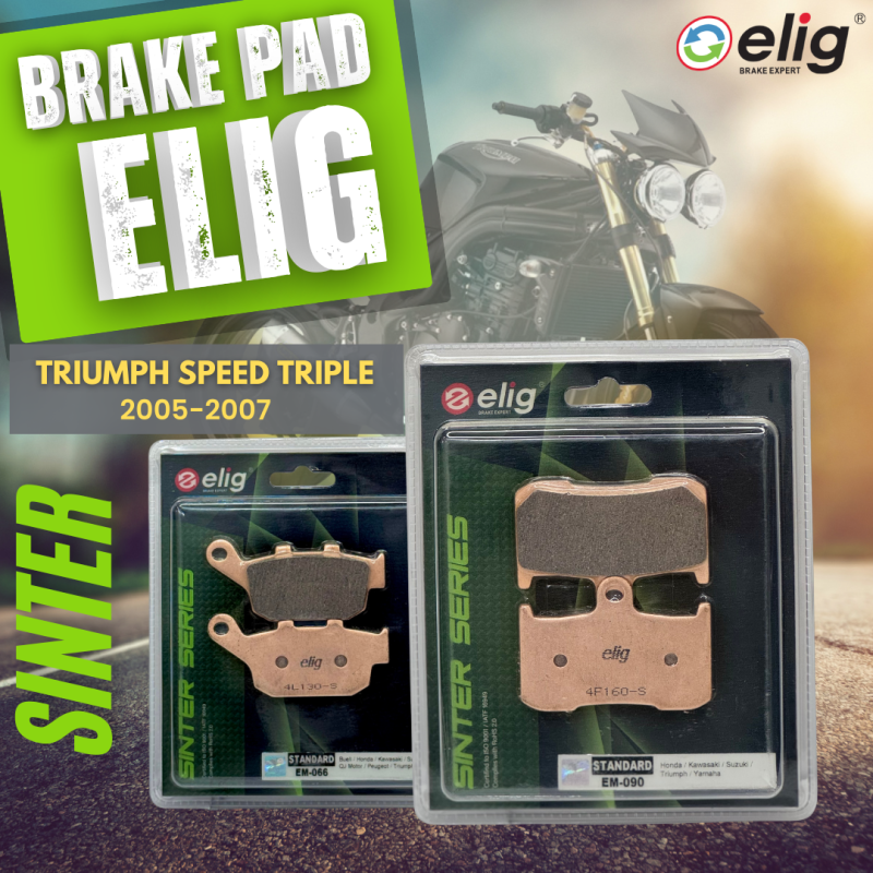 Bố thắng Elig Sinter TRIUMPH SPEED TRIPLE 2005-2007 (Trước EM-090, Sau EM-066)