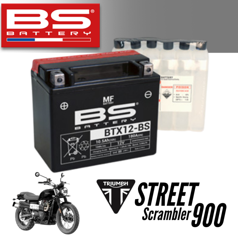 Bình ắc quy BTX12 - BS dành cho xe TRIUMPH STREET SCRAMBLER 900
