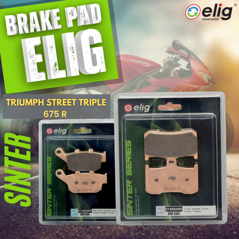 Bố thắng Elig Sinter Triumph Street Triple 675 R (Trước EM-090, Sau EM-066)