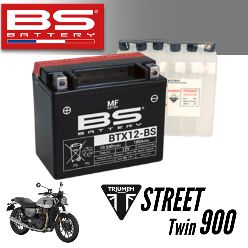 Bình ắc quy BTX12 - BS dành cho xe TRIUMPH STREET TWIN 900