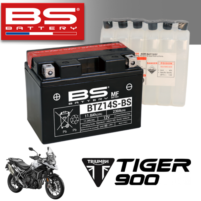 Bình ắc quy BTZ14S - BS dành cho xe TRIUMPH TIGER 900 