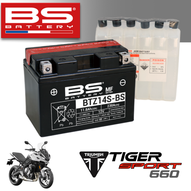 Bình ắc quy BTZ14S - BS dành cho xe TRIUMPH TIGER SPORT 660 