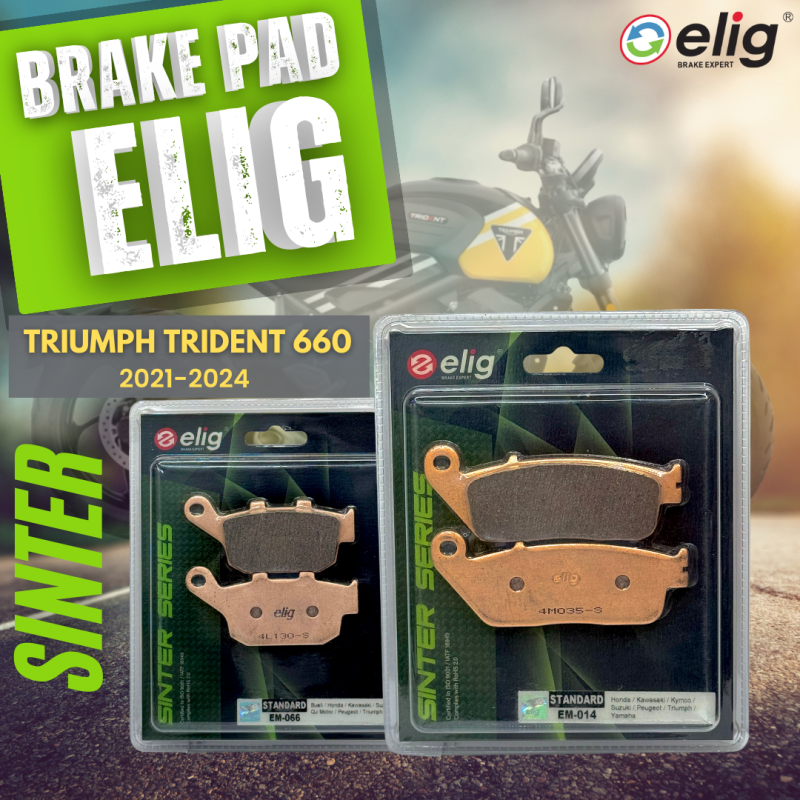 Bố thắng Elig Sinter TRIUMPH TRIDENT 660 2021-2024 (Trước EM-014, Sau EM-066)