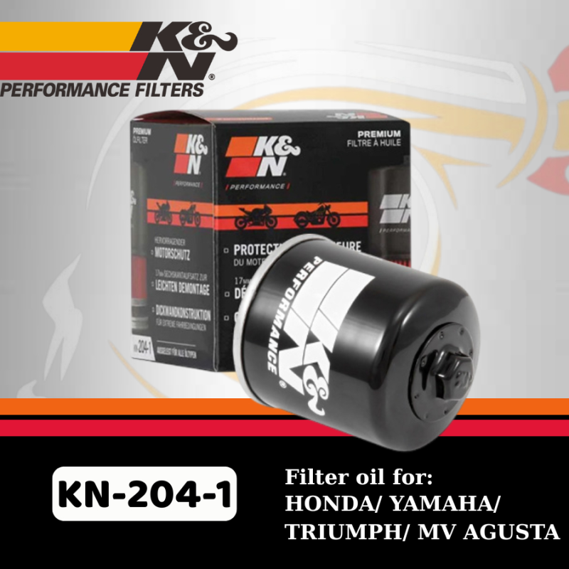 K&N 204-1 LỌC NHỚT CAO CẤP XE SH300/SH350 & MOTO YAMAHA / HONDA / TRIUMPH