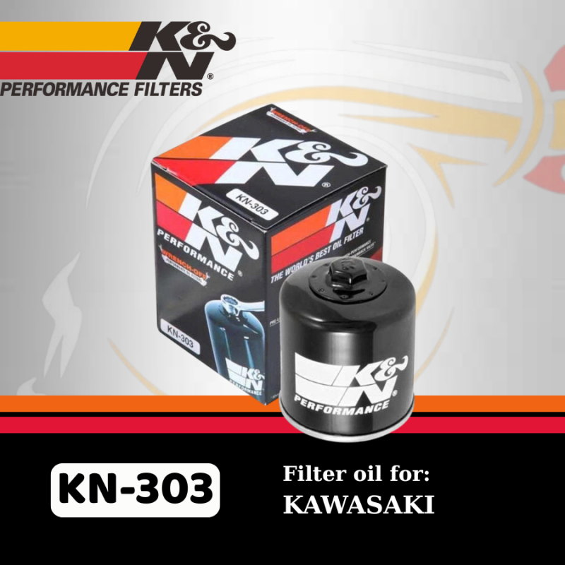 Lọc nhớt K&N 303 cho xe phân khối lớn Kawasaki chính hãng