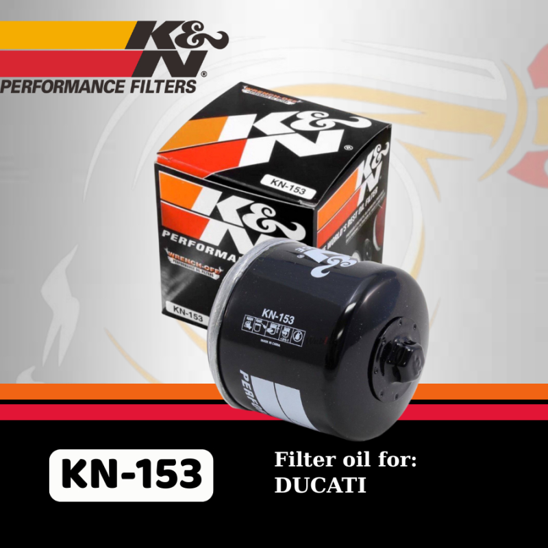 Lọc nhớt K&N 153 cho xe phân khối lớn DUCATI chính hãng.