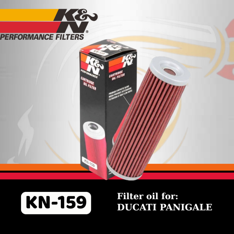 Lọc nhớt K&N 159 cho xe phân khối lớn DUCATI Panigale chính hãng.