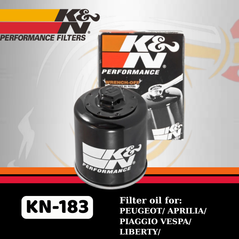Lọc nhớt K&N 183 cho xe VESPA / LIBERTY / APRILIA SCOOTER / PEUGEOT chính hãng.