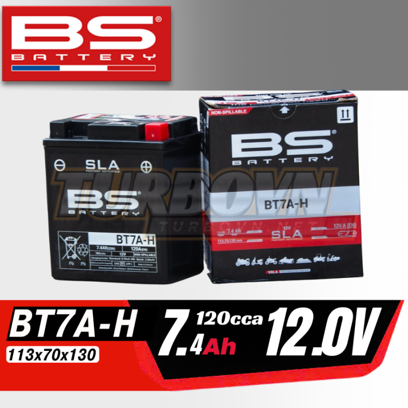 BÌNH ẮC QUY BS BATTERY BT7A-H 120CCA (113x70x130 mm)