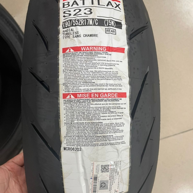 Lốp xe  Bridgestone JAPAN S23RZ 190/55/17 