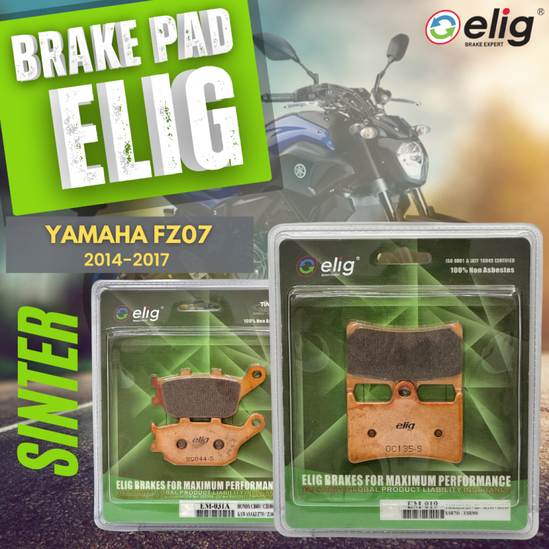 Bố thắng Elig Sinter YAMAHA FZ7 2014-2017  (Trước EM-019, Sau EM-031A)
