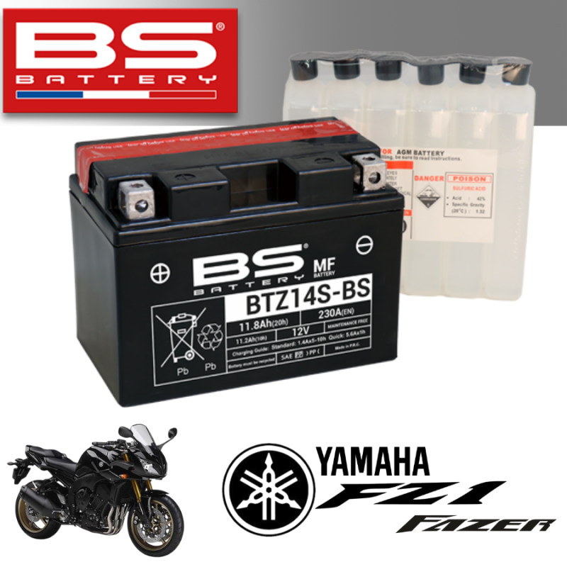 Bình ắc quy BTZ14S - BS dành cho xe YAMAHA FZ1 FAZER 