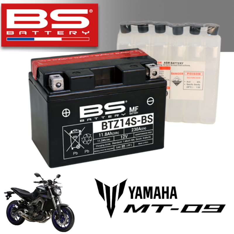 Bình ắc quy BTZ14S - BS dành cho xe YAMAHA MT-09 