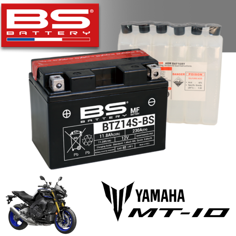 Bình ắc quy BTZ14S - BS dành cho xe YAMAHA MT-10 