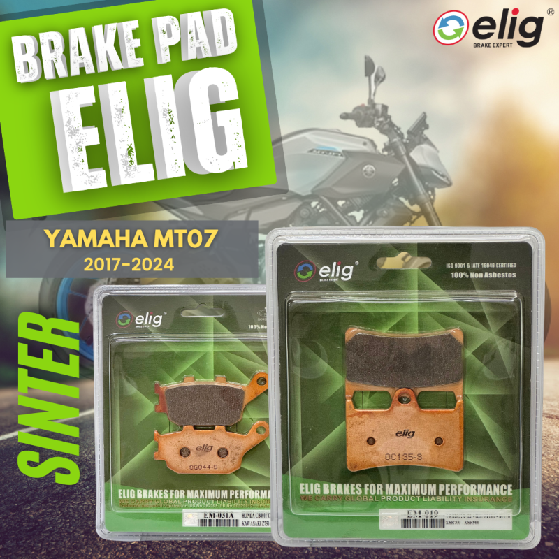Bố thắng Elig Sinter YAMAHA MT07 2017-2024 (Trước EM-019, Sau EM-031A)