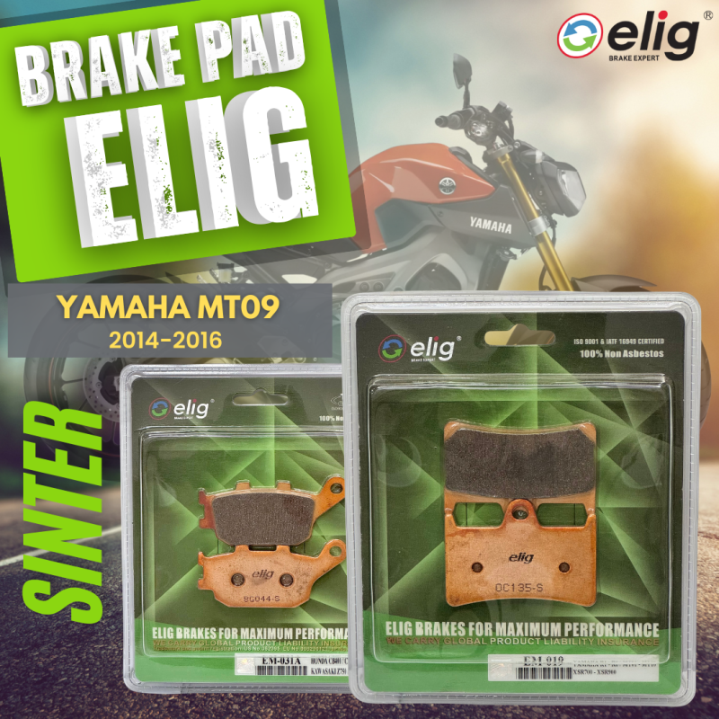 Bố thắng Elig Sinter  YAMAHA MT09 2014-2016 (Trước EM-019, Sau EM-031A) 