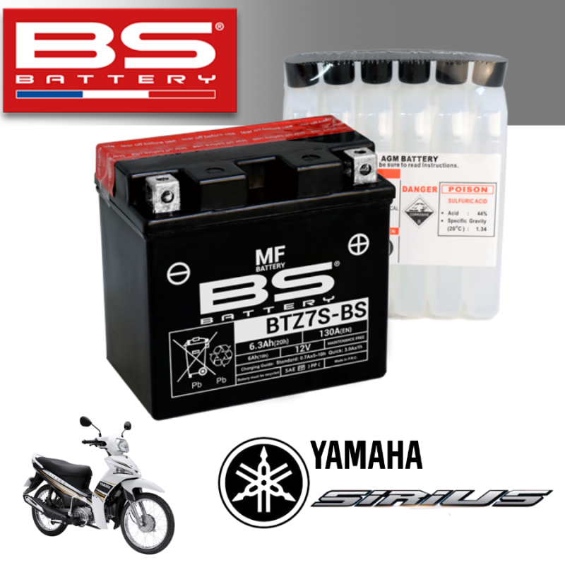 Bình ắc quy BTZ7S - BS dành cho xe YAMAHA SIRIUS 